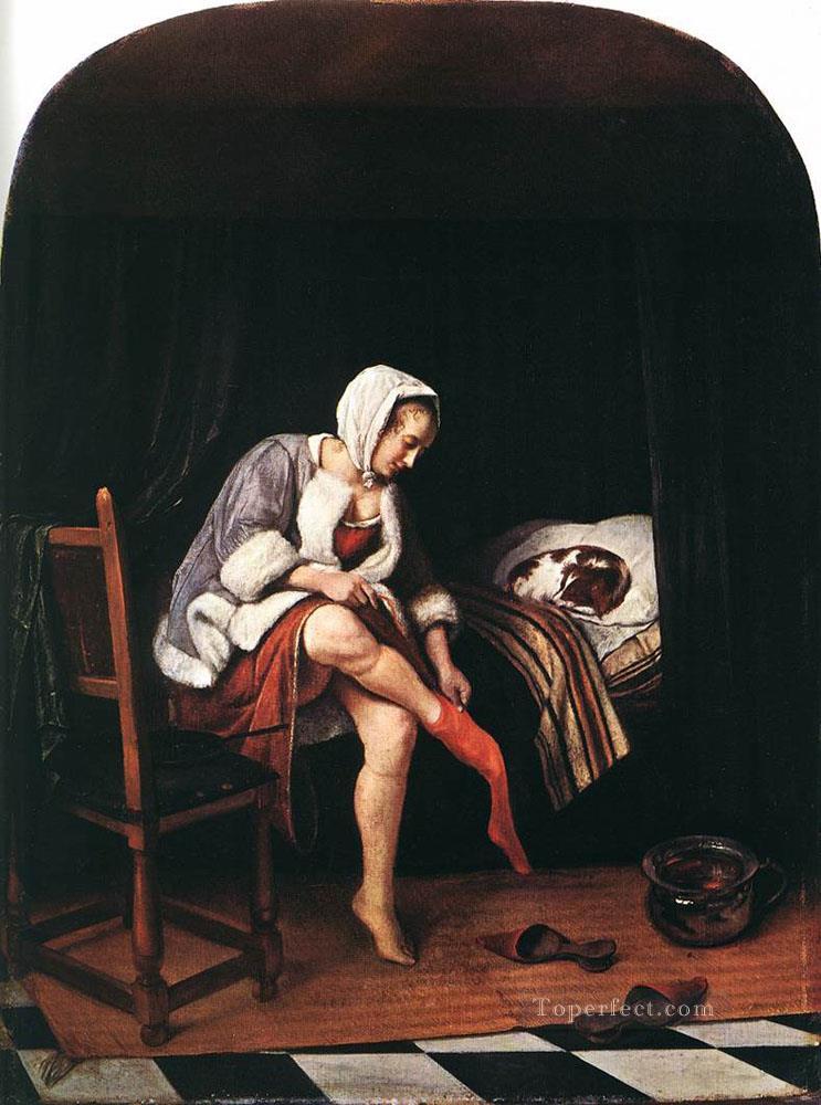 The Morning Toilet 1665 Dutch genre painter Jan Steen Oil Paintings